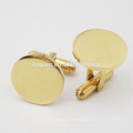 2016 Fashion Gold Plating Cufflink Adicionar logotipo personalizado